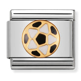 Nomination Composable Classic Link 030204/17 Black & White Ball in 18K Gold & Enamel